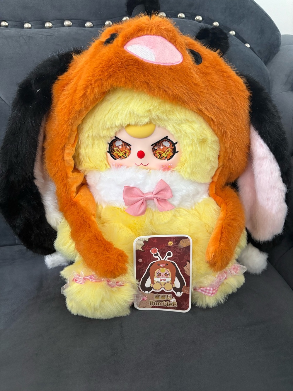 Genuine Baby Three 500% Hat Poster Bunny Series Vinyl Plush confirmed bee